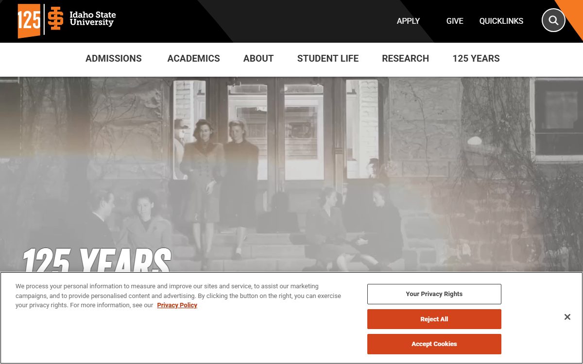 Idaho State University campus in Pocatello, ID
