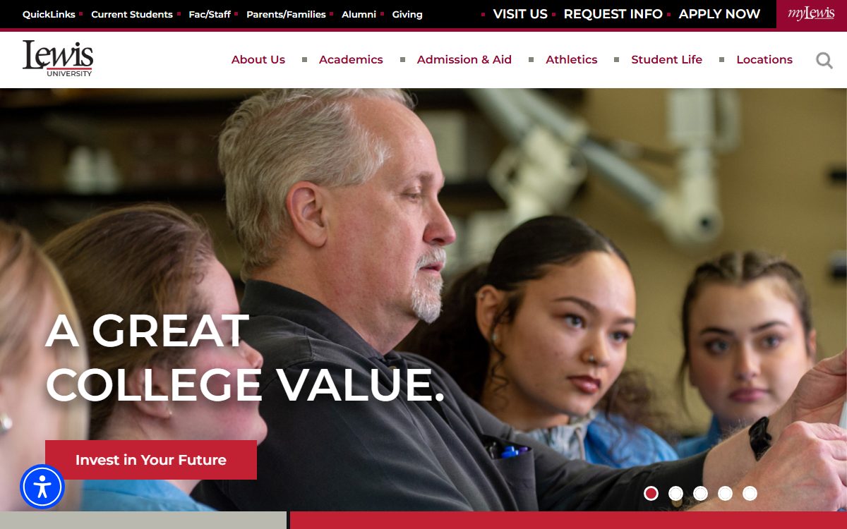 Lewis University campus in Romeoville, IL
