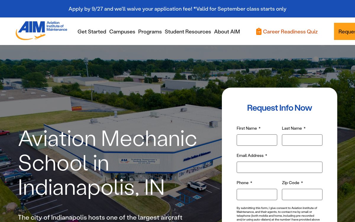 Aviation Institute of Maintenance campus in Indianapolis, IN