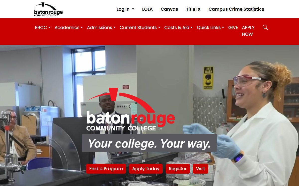 Baton Rouge Community College campus in Central, LA