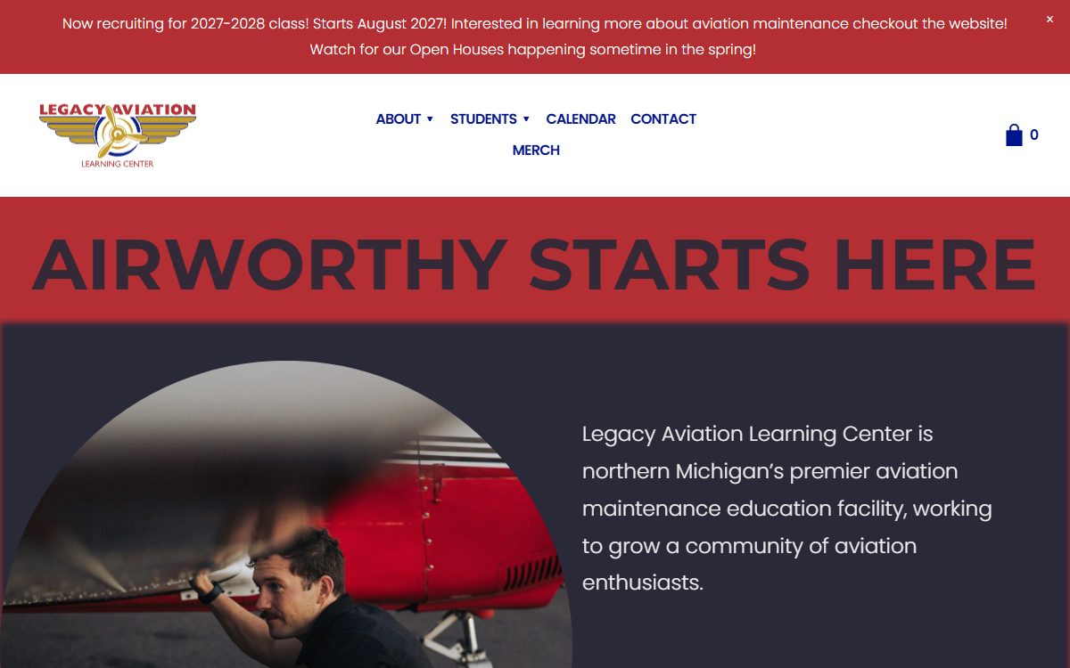 Legacy Aviation Learning Center campus in Traverse City, MI