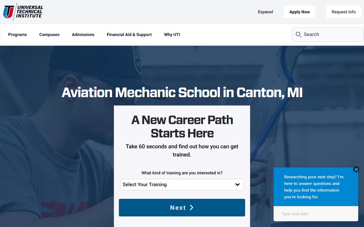 Universal Technical Institute Inc. campus in Canton, MI