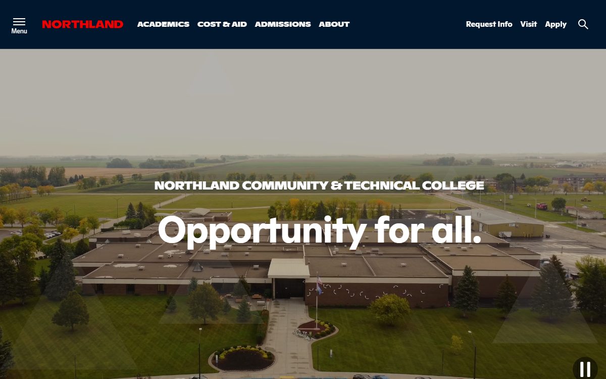 Northland Community and Technical College campus in Thief River Falls, MN