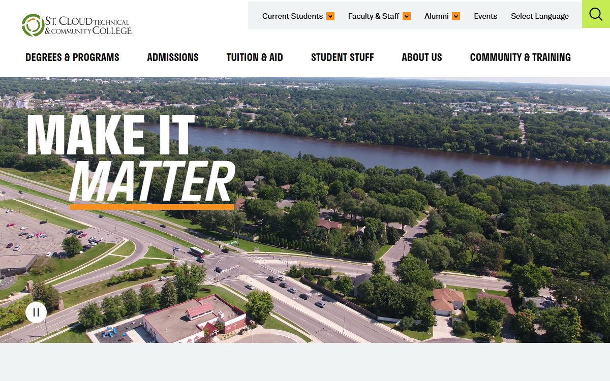 St. Cloud Technical & Community College campus in St. Cloud, MN