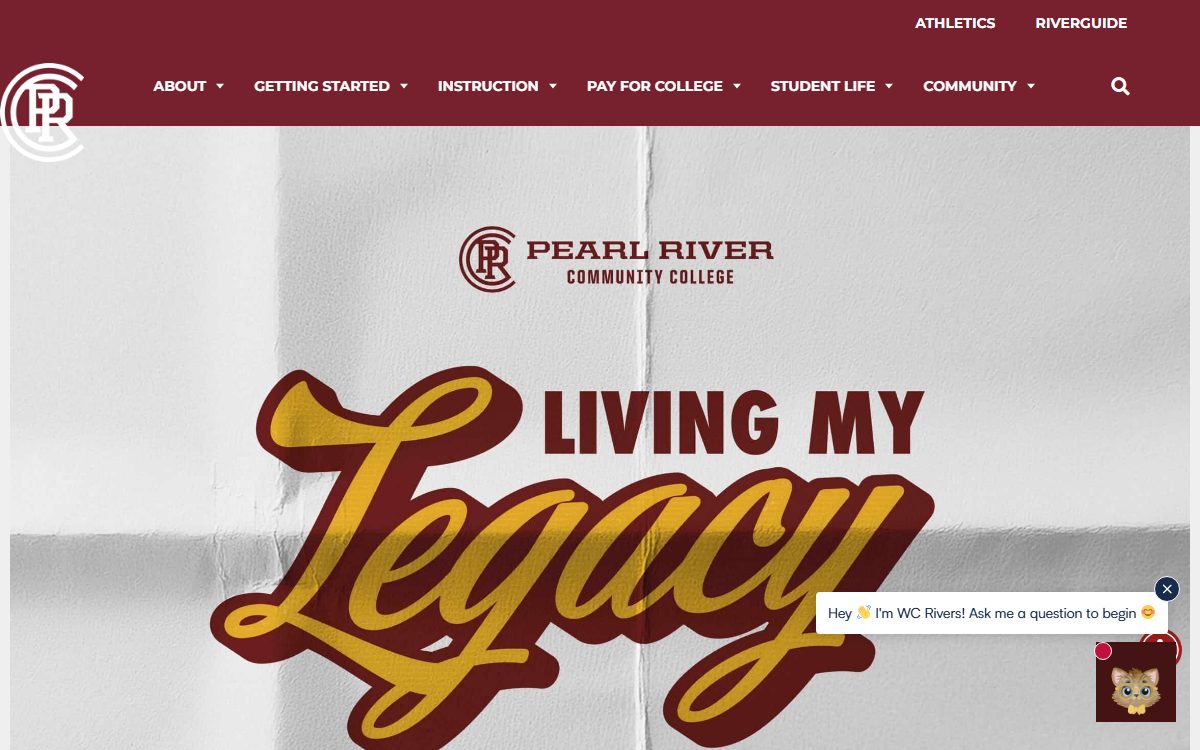 Pearl River Community College campus in Kiln, MS