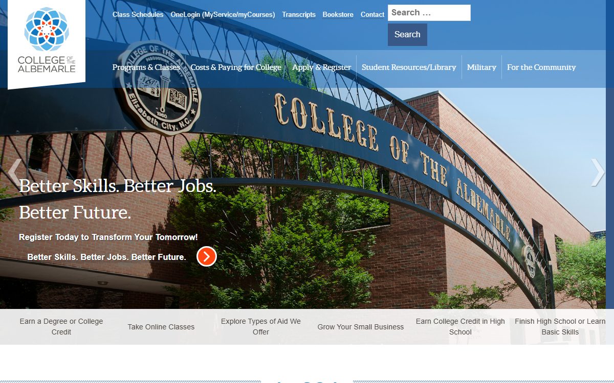 College of the Albemarle campus in Barco, NC