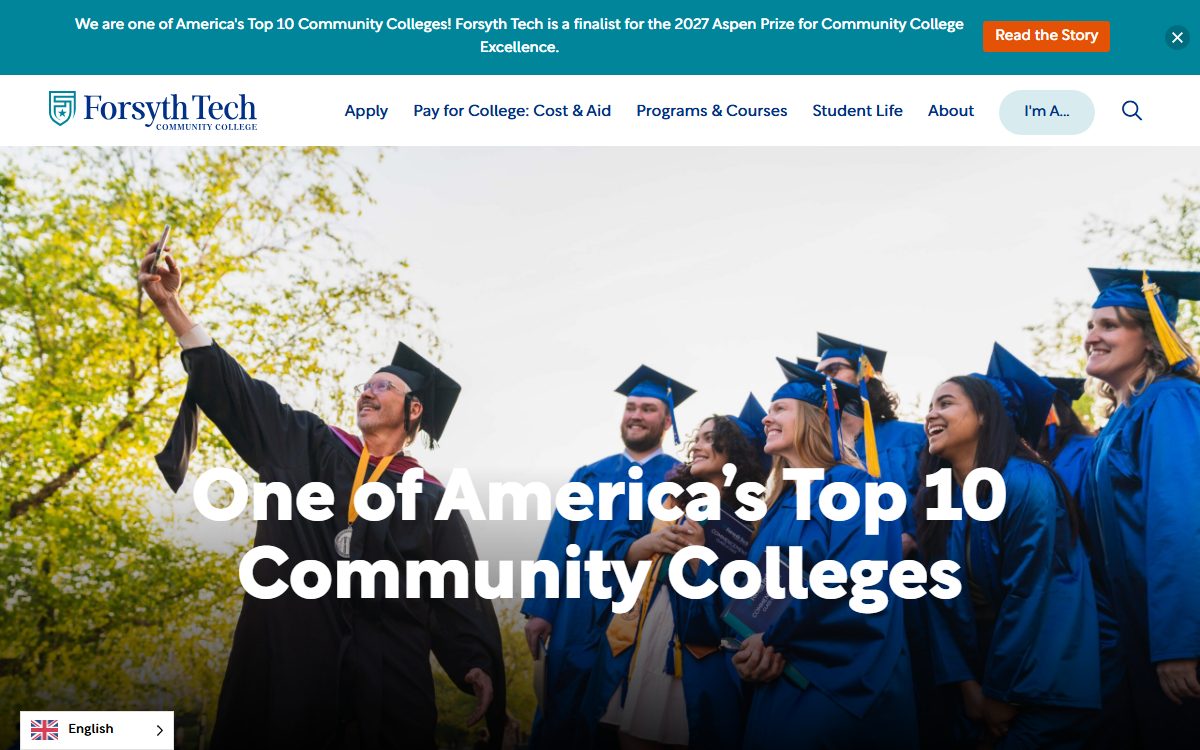 Forsyth Technical Community College campus in Winston-Salem, NC