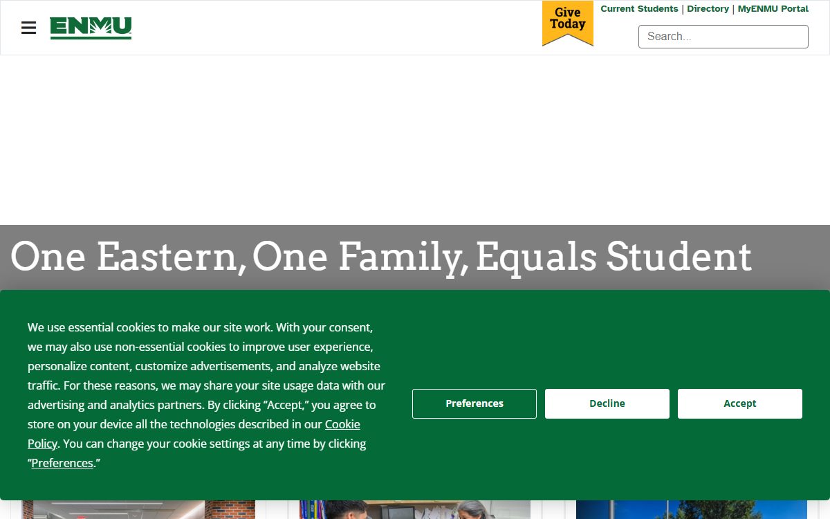 Eastern New Mexico University campus in Roswell, NM