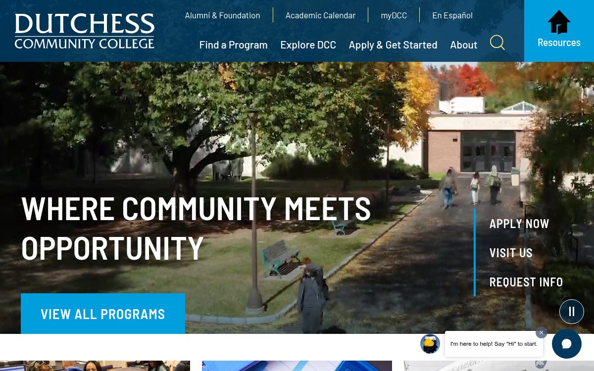 Dutchess Community College campus in Wappingers Falls, NY