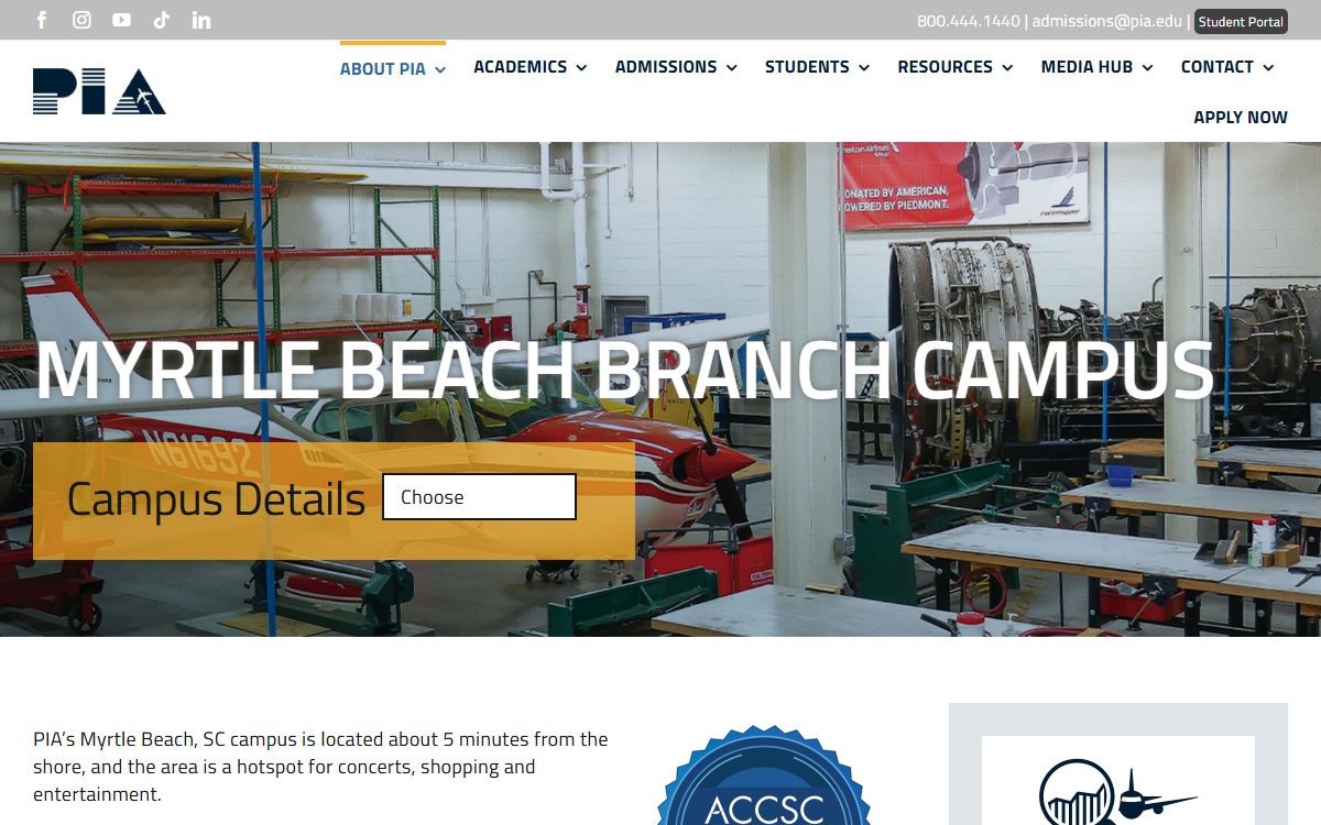 Pittsburgh Institute of Aeronautics campus in Myrtle Beach, SC