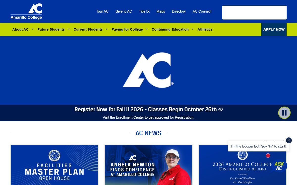 Amarillo College campus in Amarillo, TX