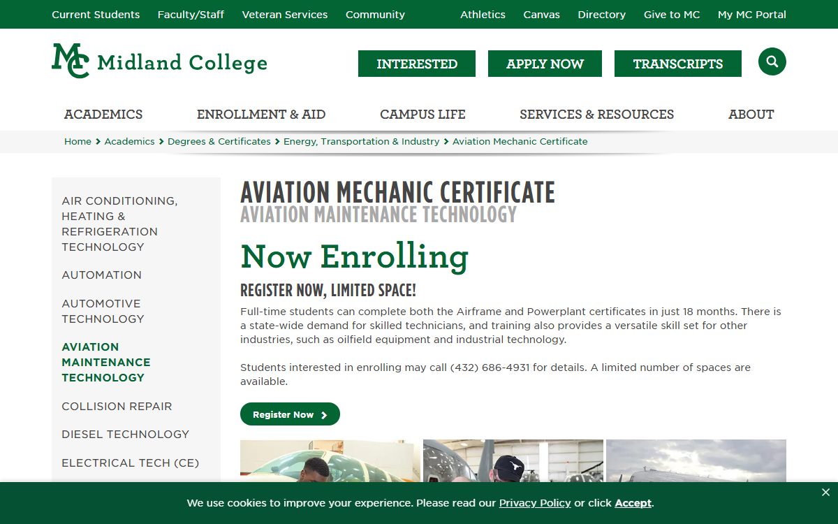 Midland College campus in Midland, TX