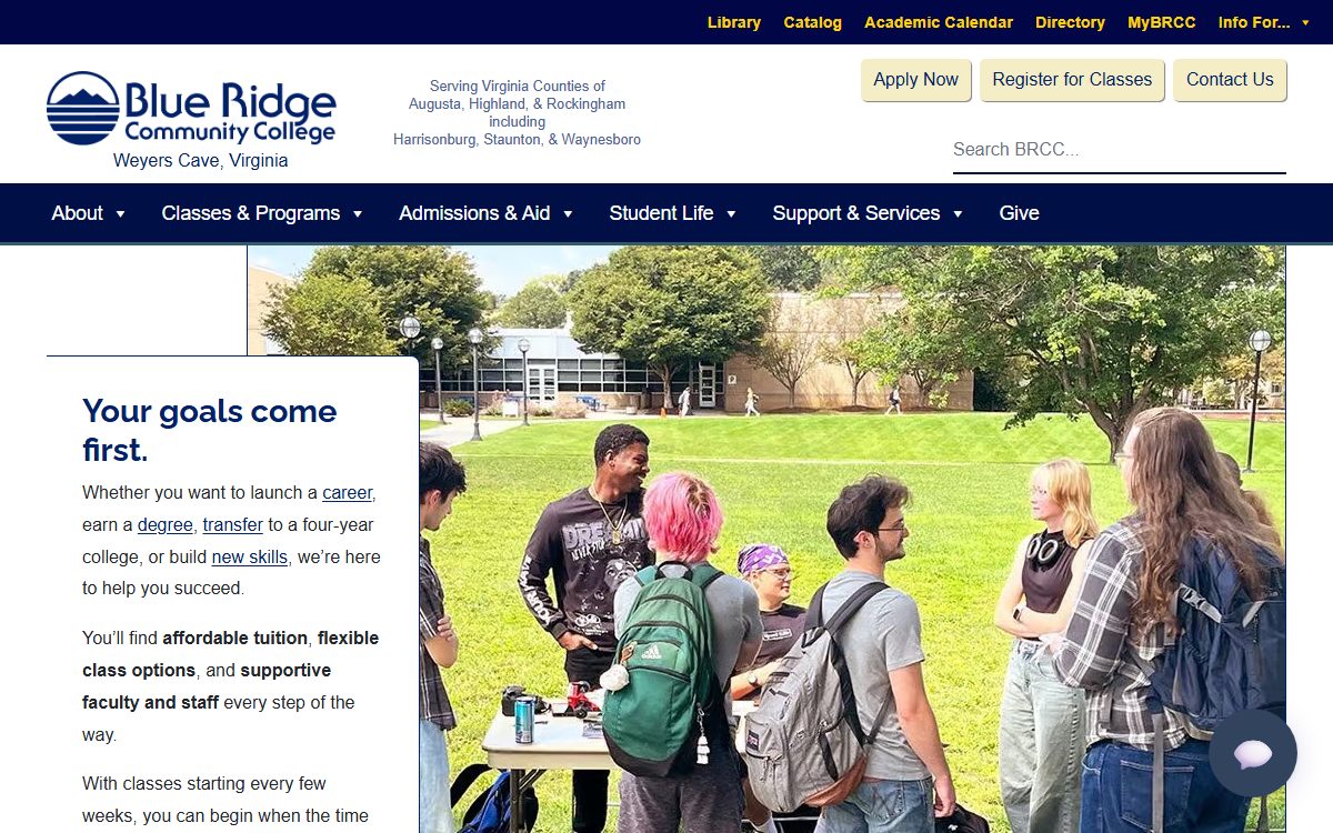 Blue Ridge Community College campus in Weyers Cave, VA