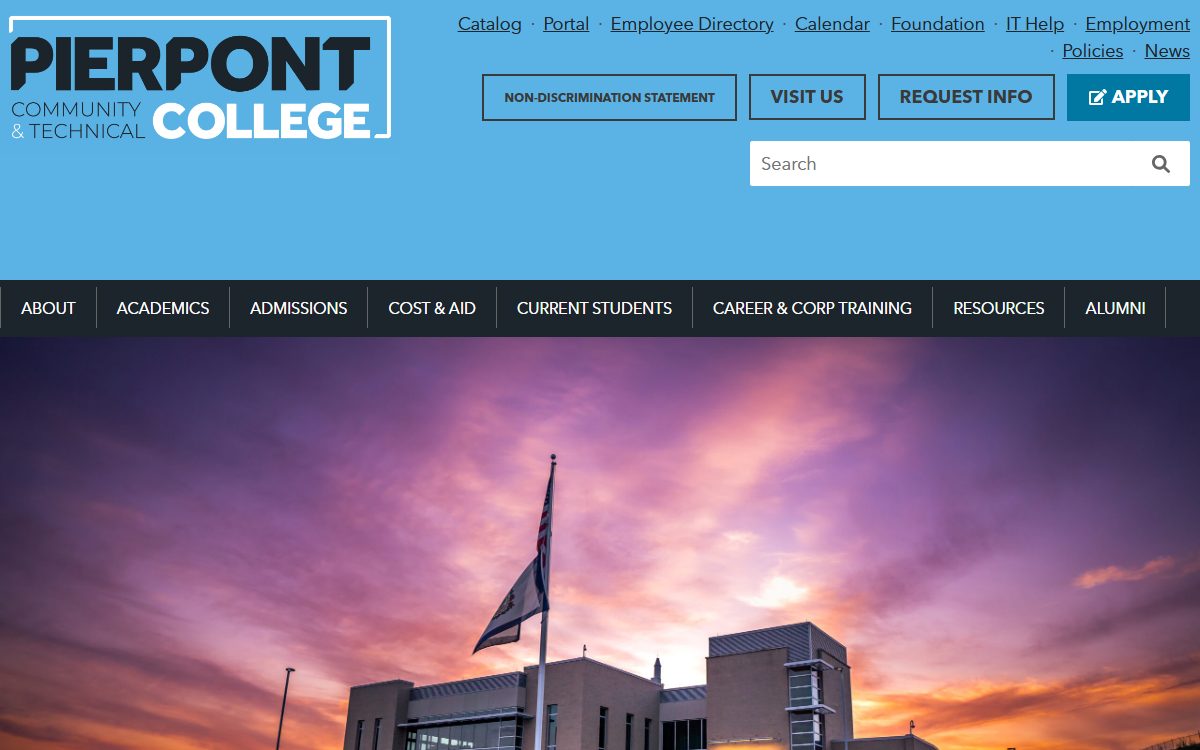 Pierpont Community and Technical College campus in Bridgeport, WV