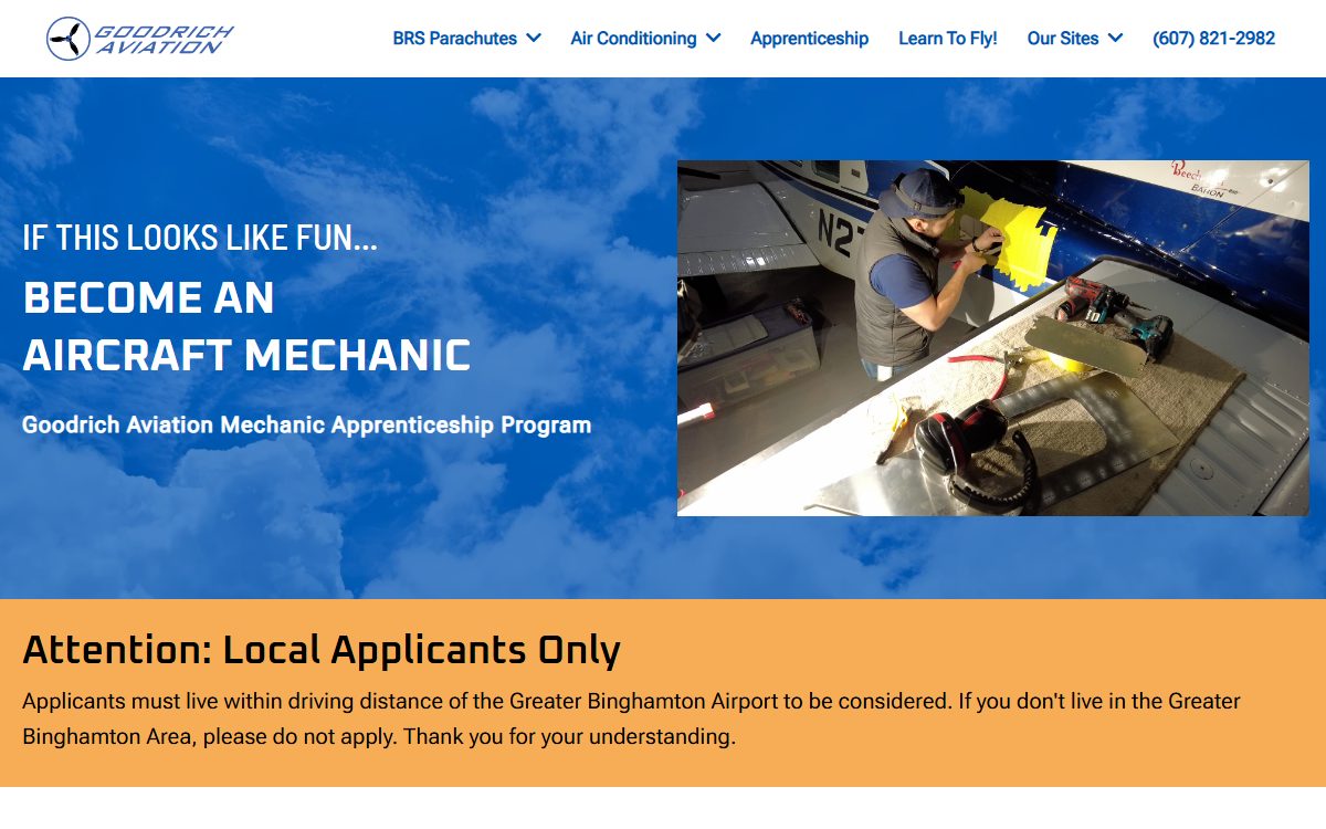 Goodrich Aviation Mechanic Apprenticeship apprenticeship program in Binghamton, NY