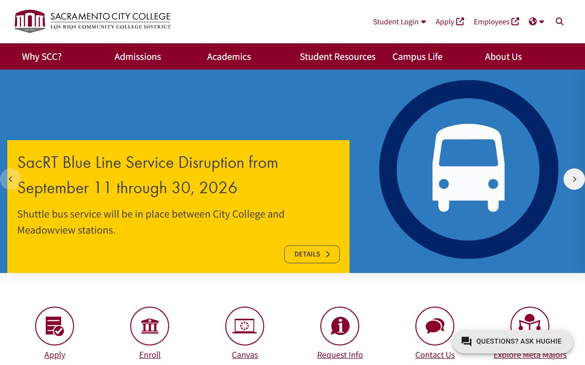 Sacramento City College campus in McClellan, CA