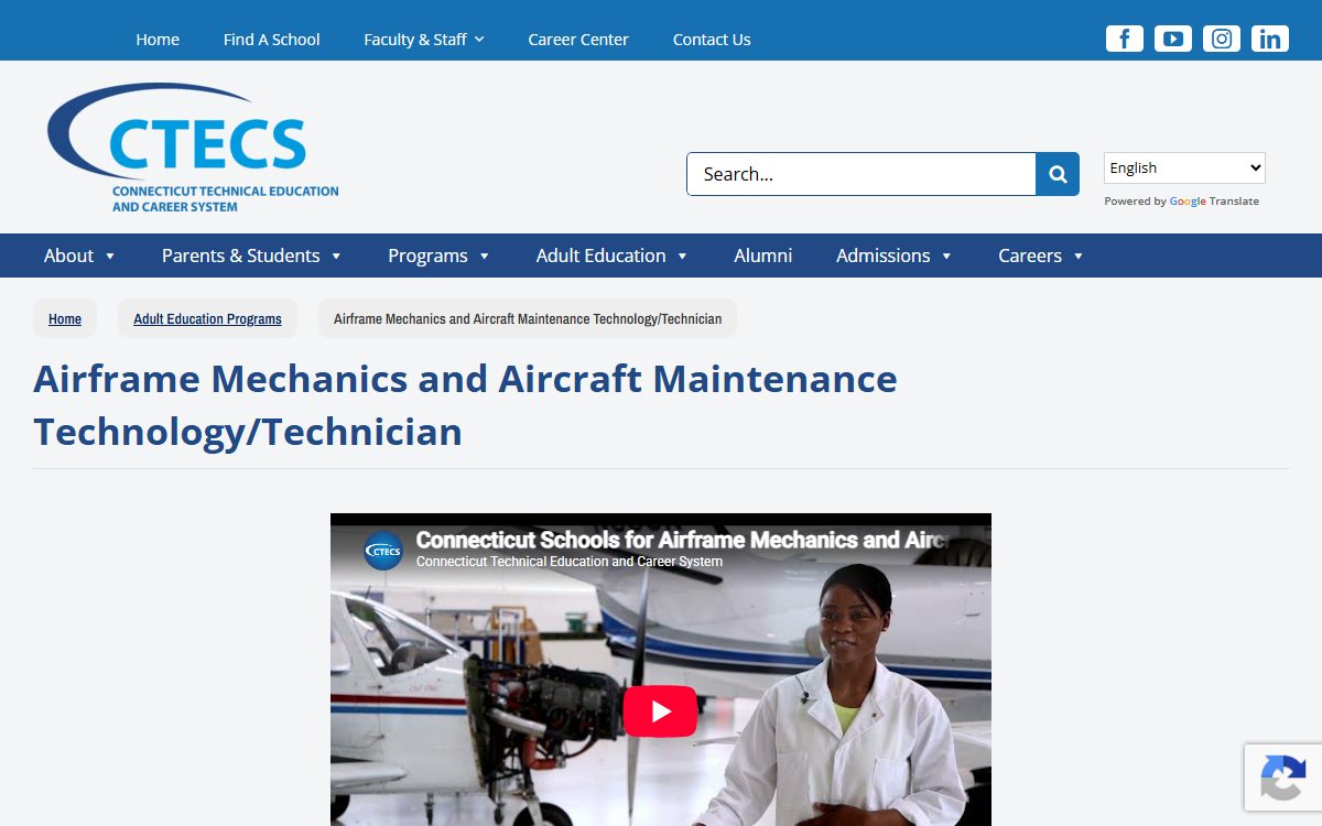 STRATFORD SCHOOL for AVIATION MAINTENANCE TECHNICI campus in Stratford, CT
