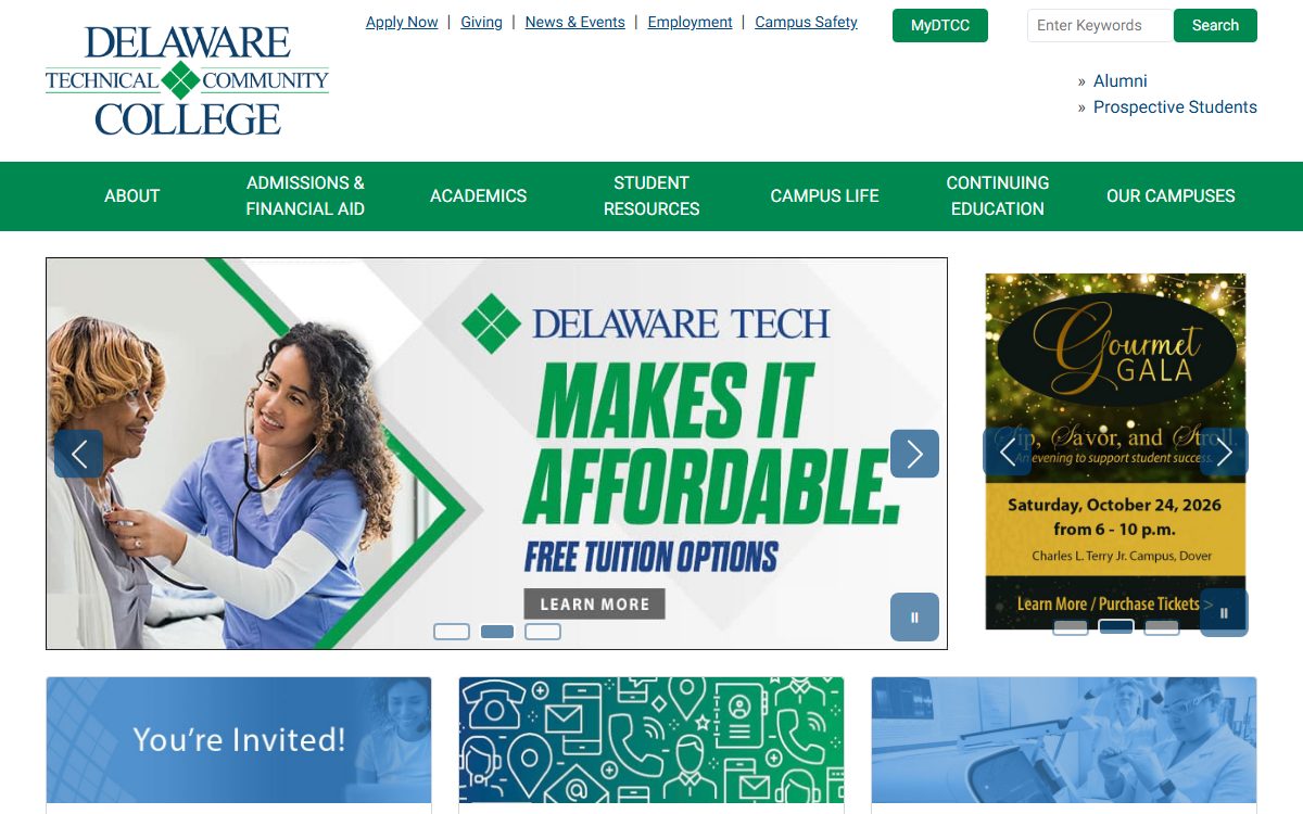 Delaware Technical & Community College campus in Georgetown, DE